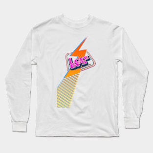 i love 80's themed graphic design by ironpalette Long Sleeve T-Shirt